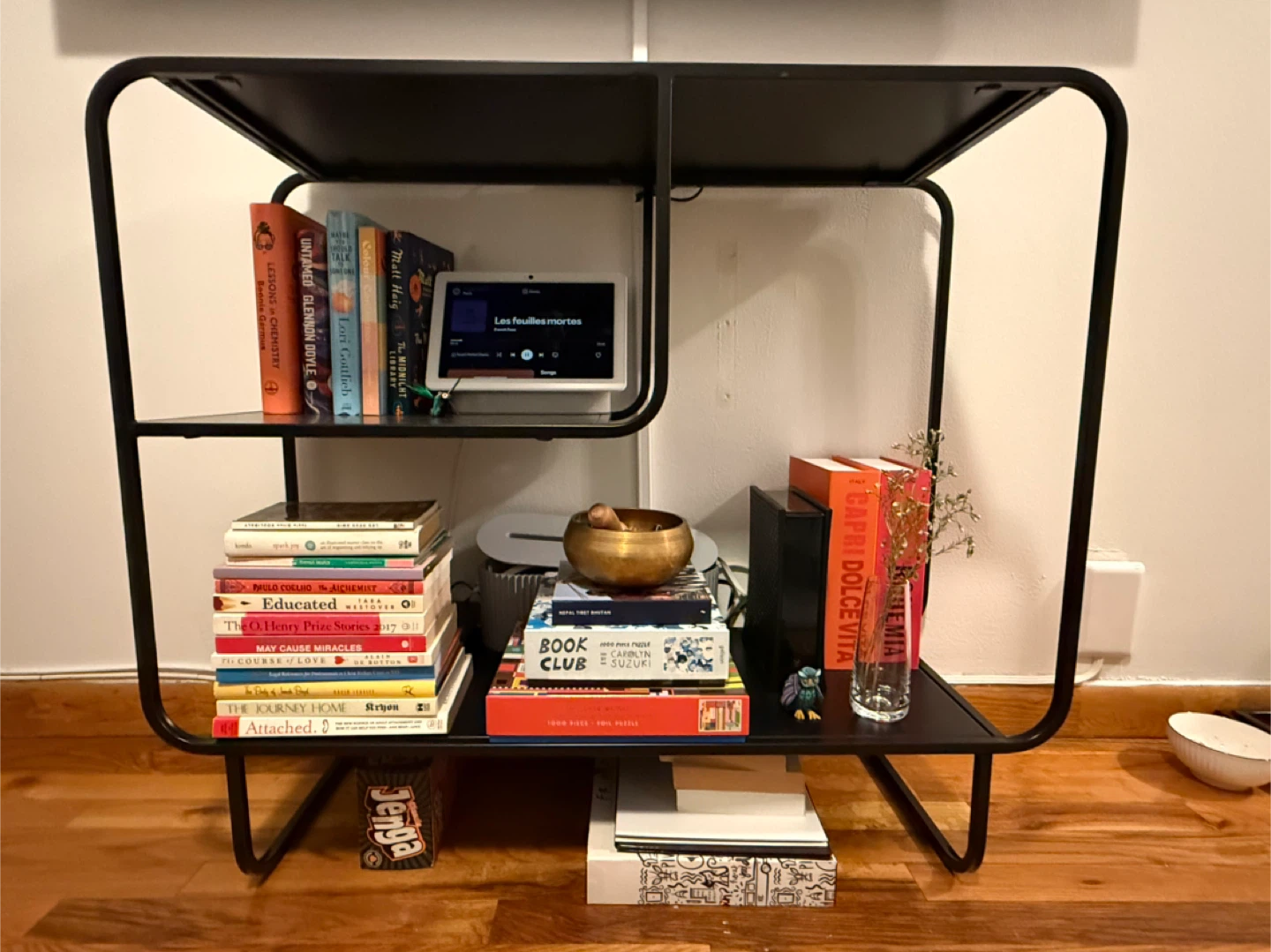 Black Metal 2-Tier Shelf Unit - photo 2