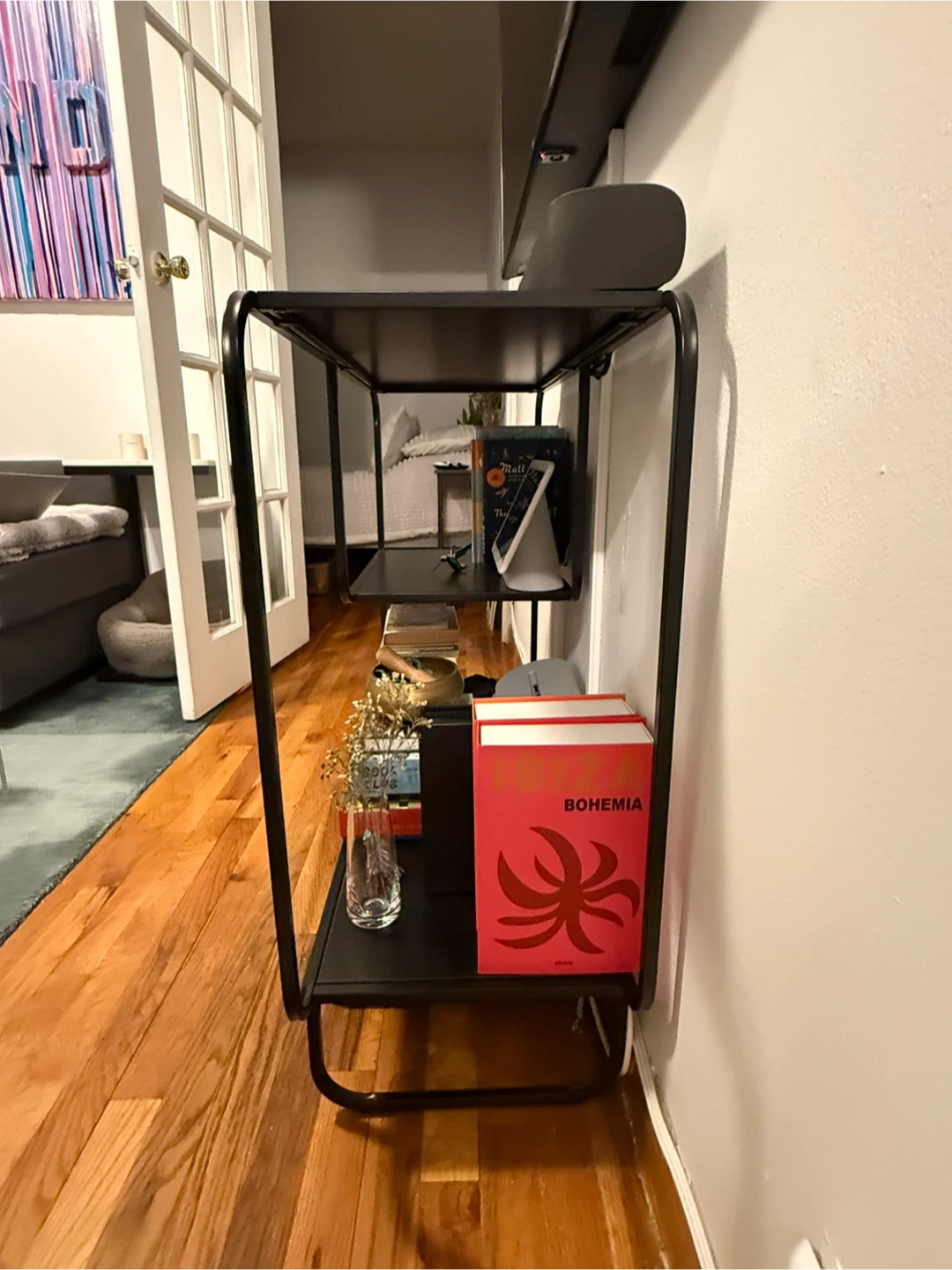 Black Metal 2-Tier Shelf Unit - photo 3