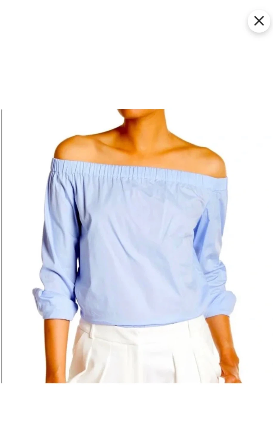 Hugo Boss Bagiana Blue Off-the-Shoulder Top