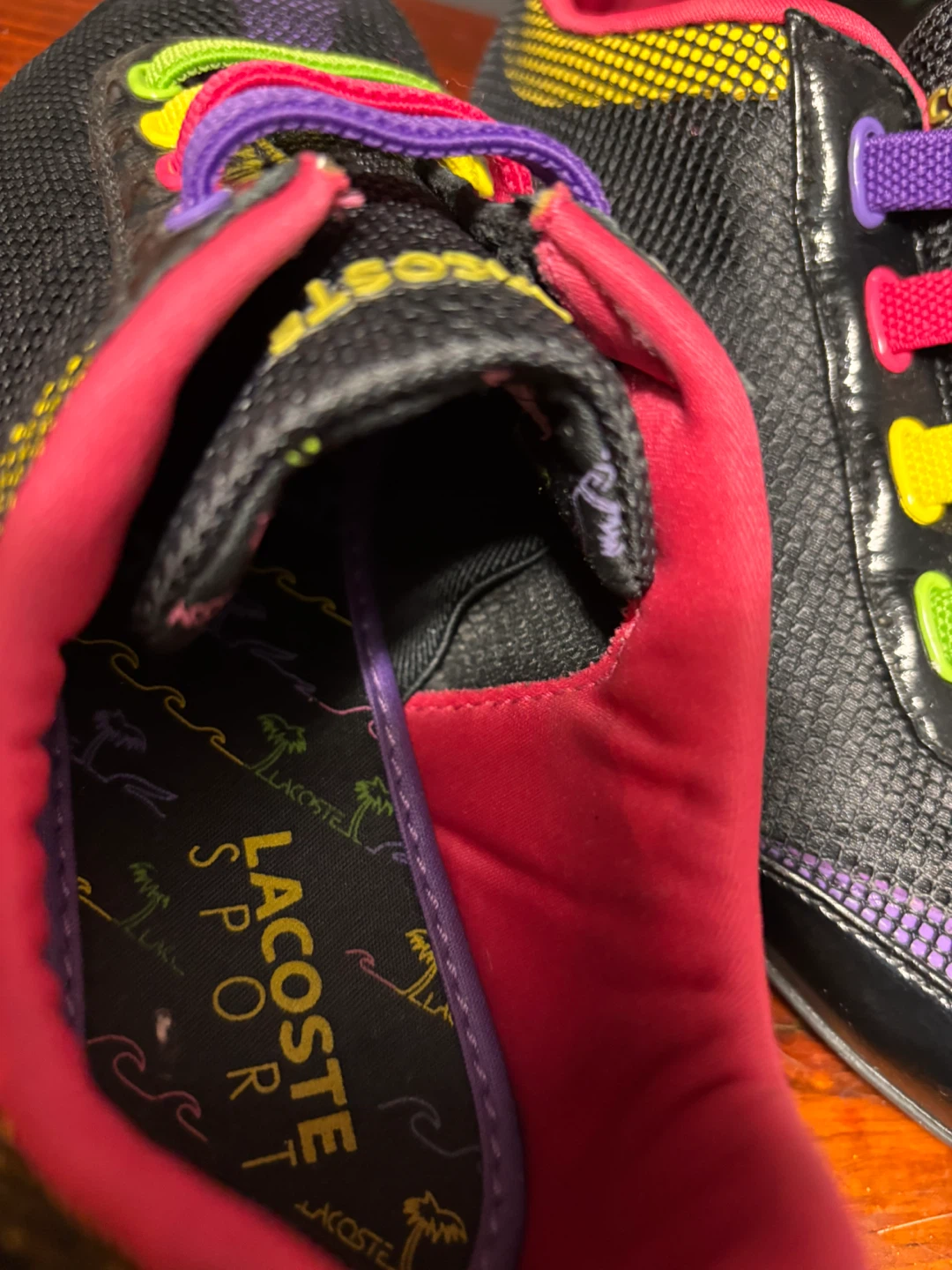 Lacoste Sport Black Mesh Sneakers with Rainbow Laces - photo 3