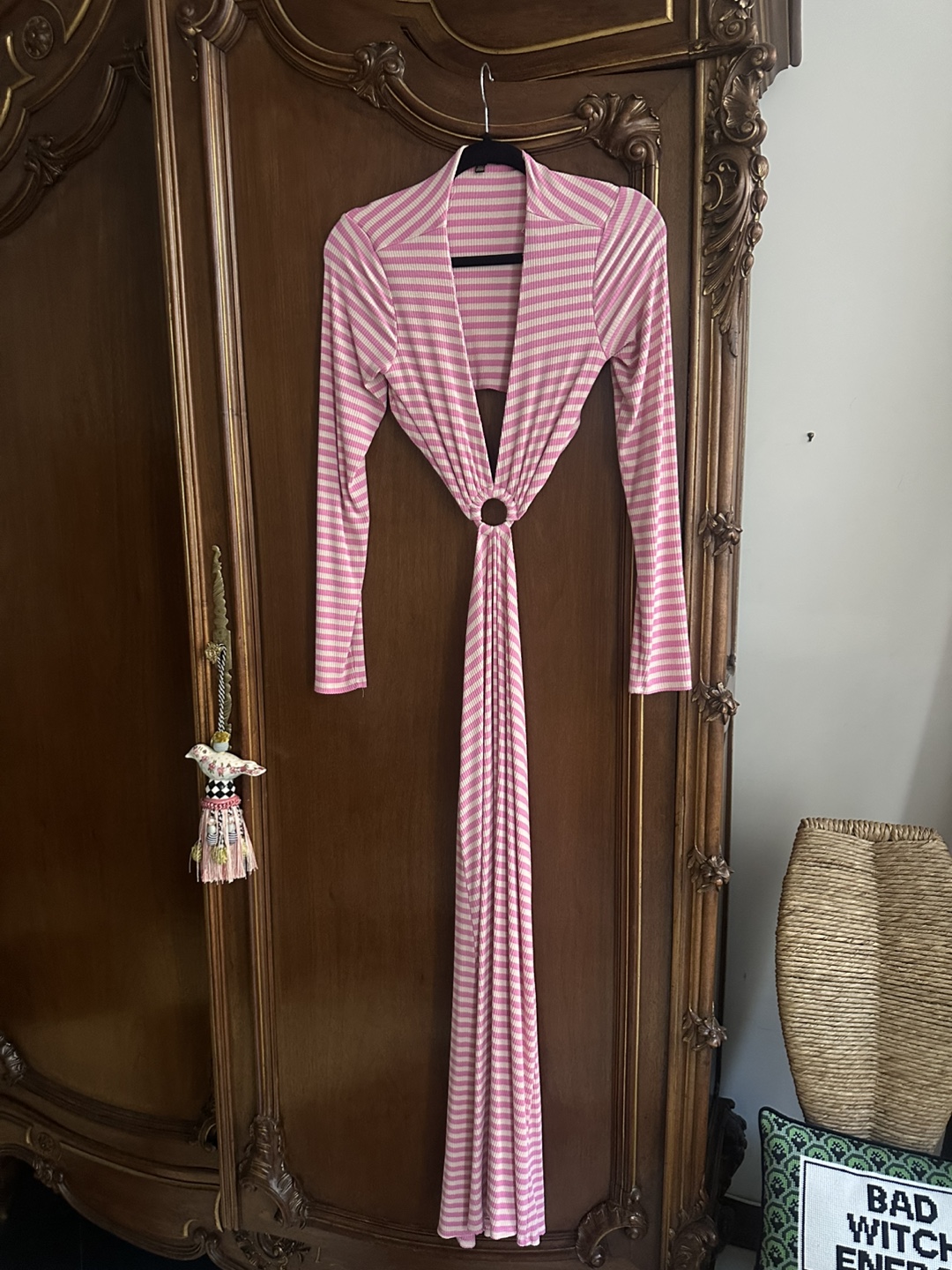 AFRM Harlee Cutout Dress in Pink Stripe Size Small - photo 3