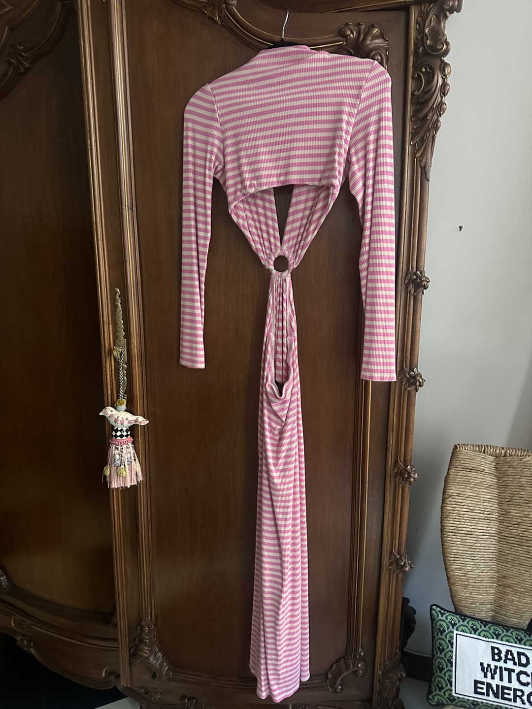 AFRM Harlee Cutout Dress in Pink Stripe Size Small - photo 5
