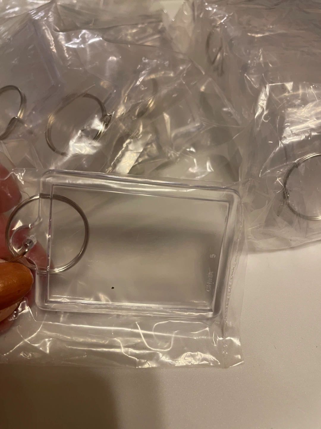 Clear Photo Insert Keychains with Rings - Bulk Pack