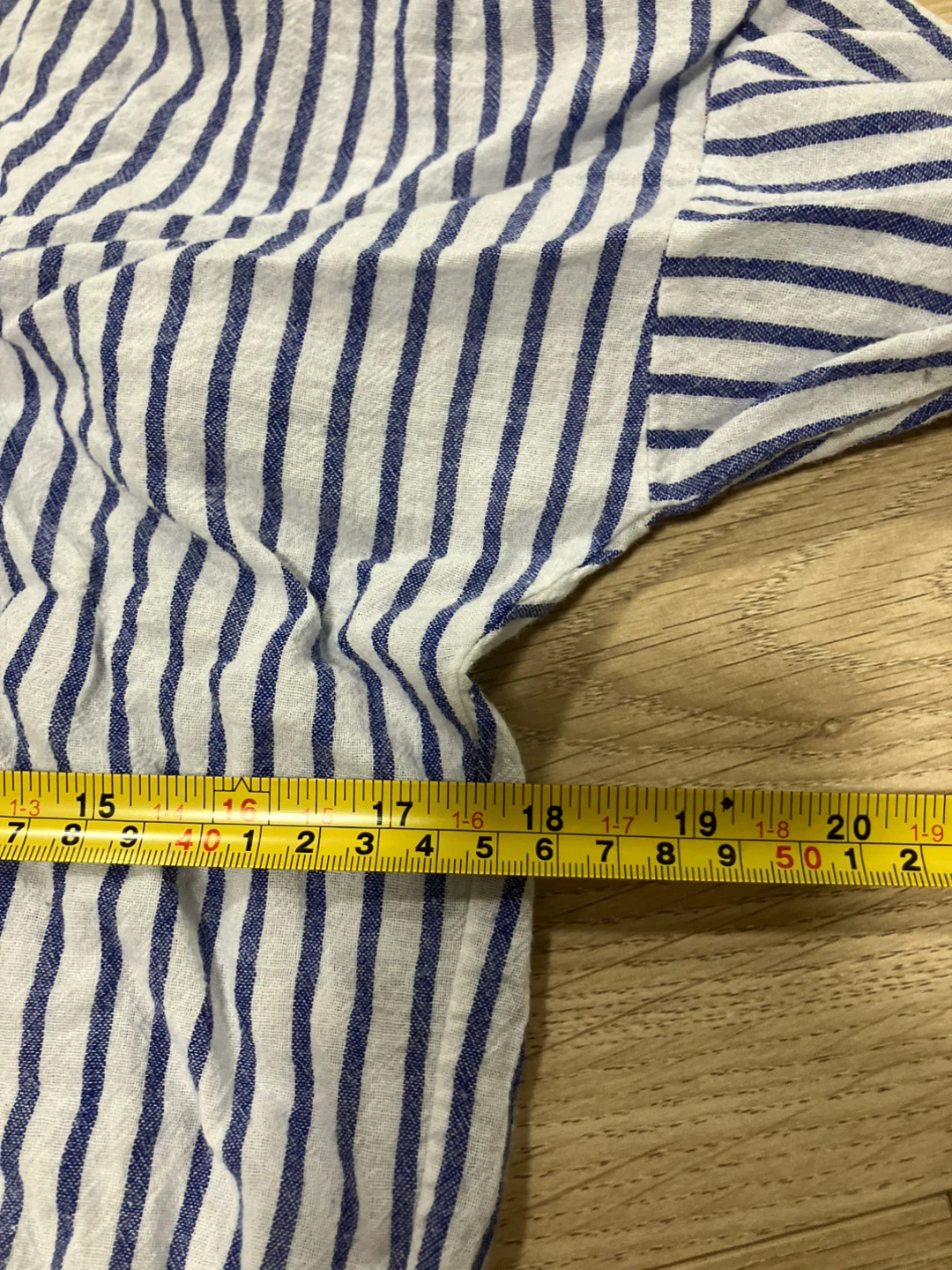 Striped top long sleeve blouse button shirt garage sale - photo 5