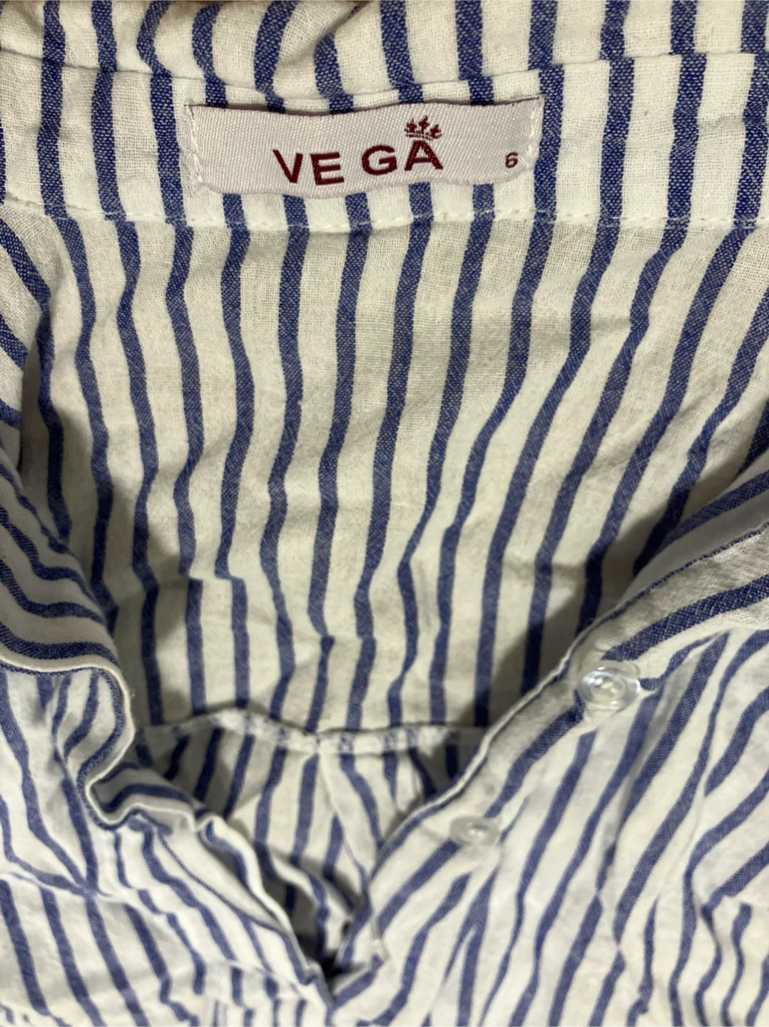 Striped top long sleeve blouse button shirt garage sale - photo 3