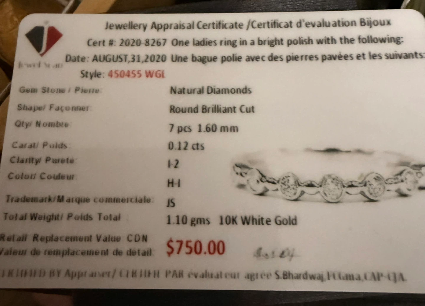 10K White Gold Diamond Ring size 6.5 - photo 4