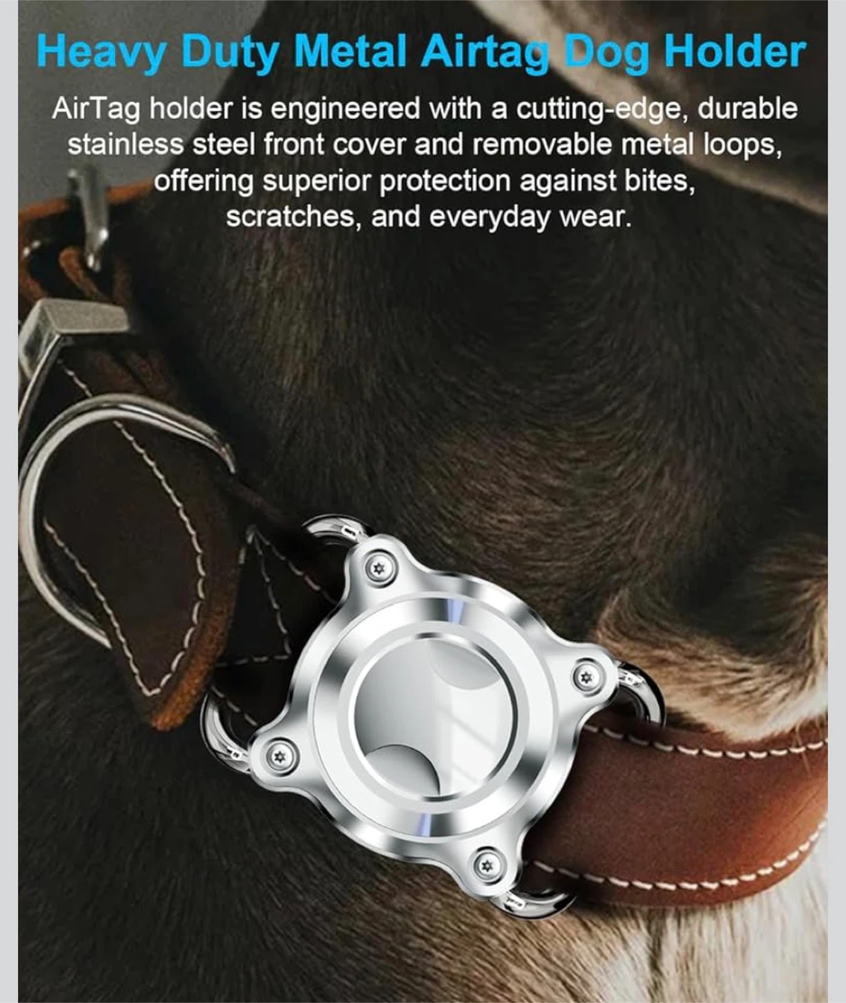 ONEONTA Dog AirTag Holder - Heavy Duty Metal - photo 2