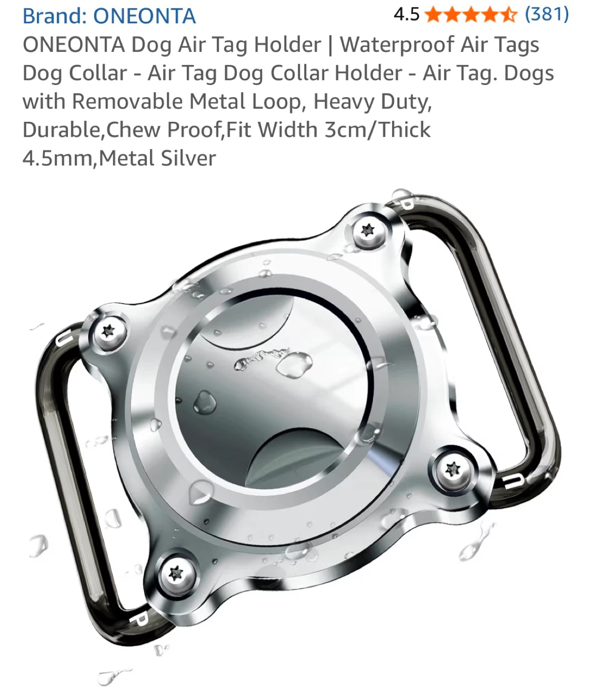 ONEONTA Dog AirTag Holder - Heavy Duty Metal