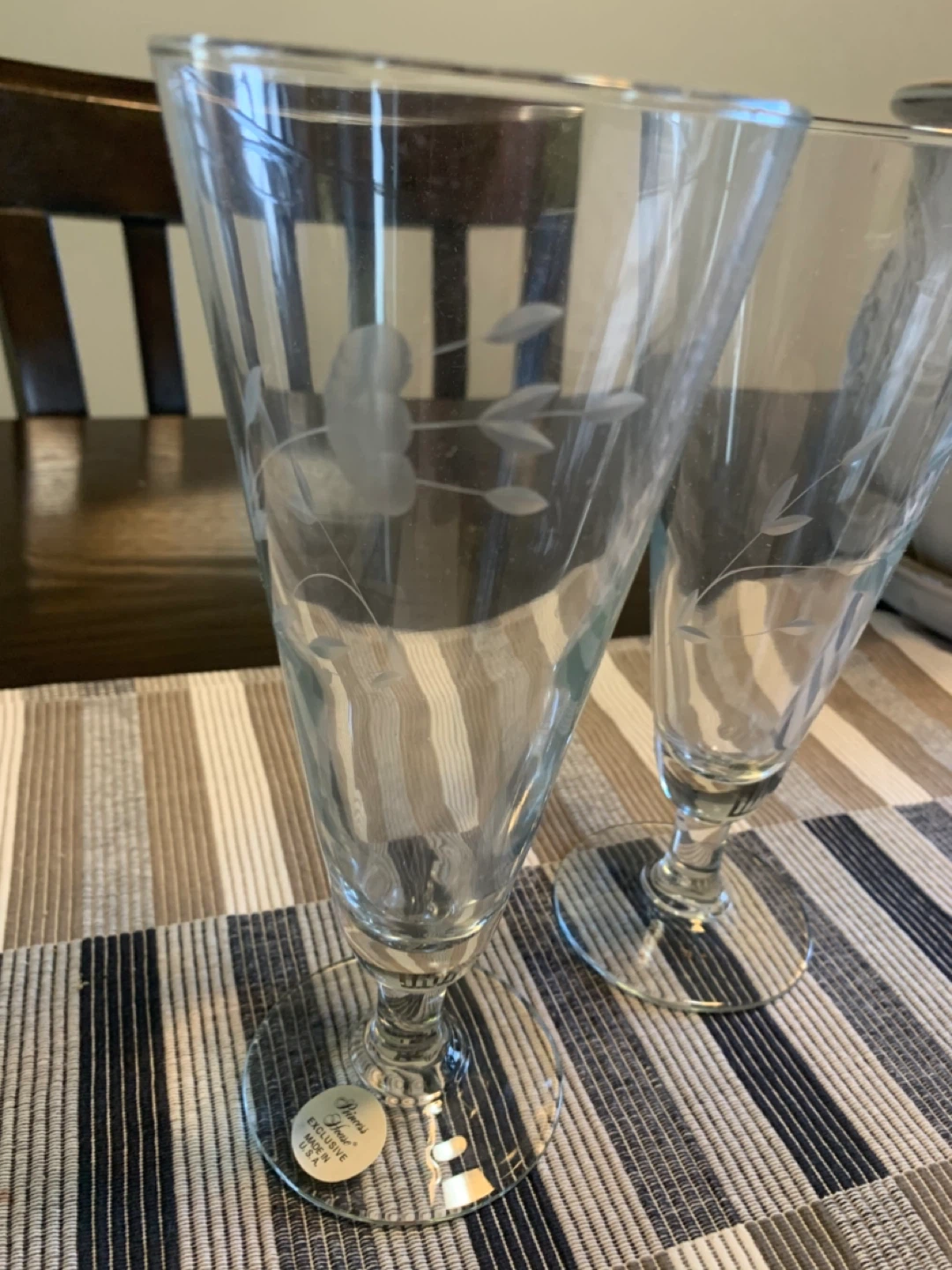 Princess House Heritage Crystal Pilsner Glasses - Set of 2