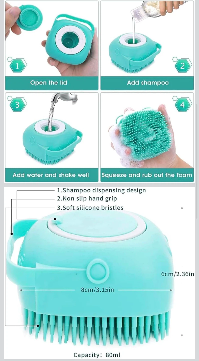 Silicone Shampoo Dispensing Bath Brush - photo 2