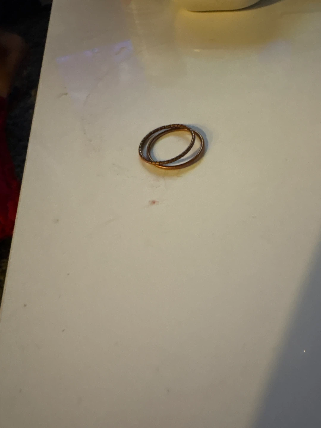 Set of 2 copper-tone rings