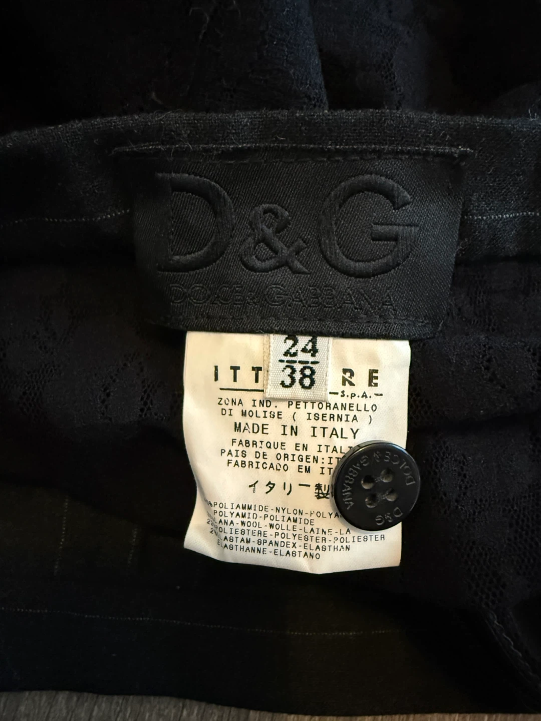 D&G Black Pinstripe Lace Pencil Skirt Size 38 - photo 2