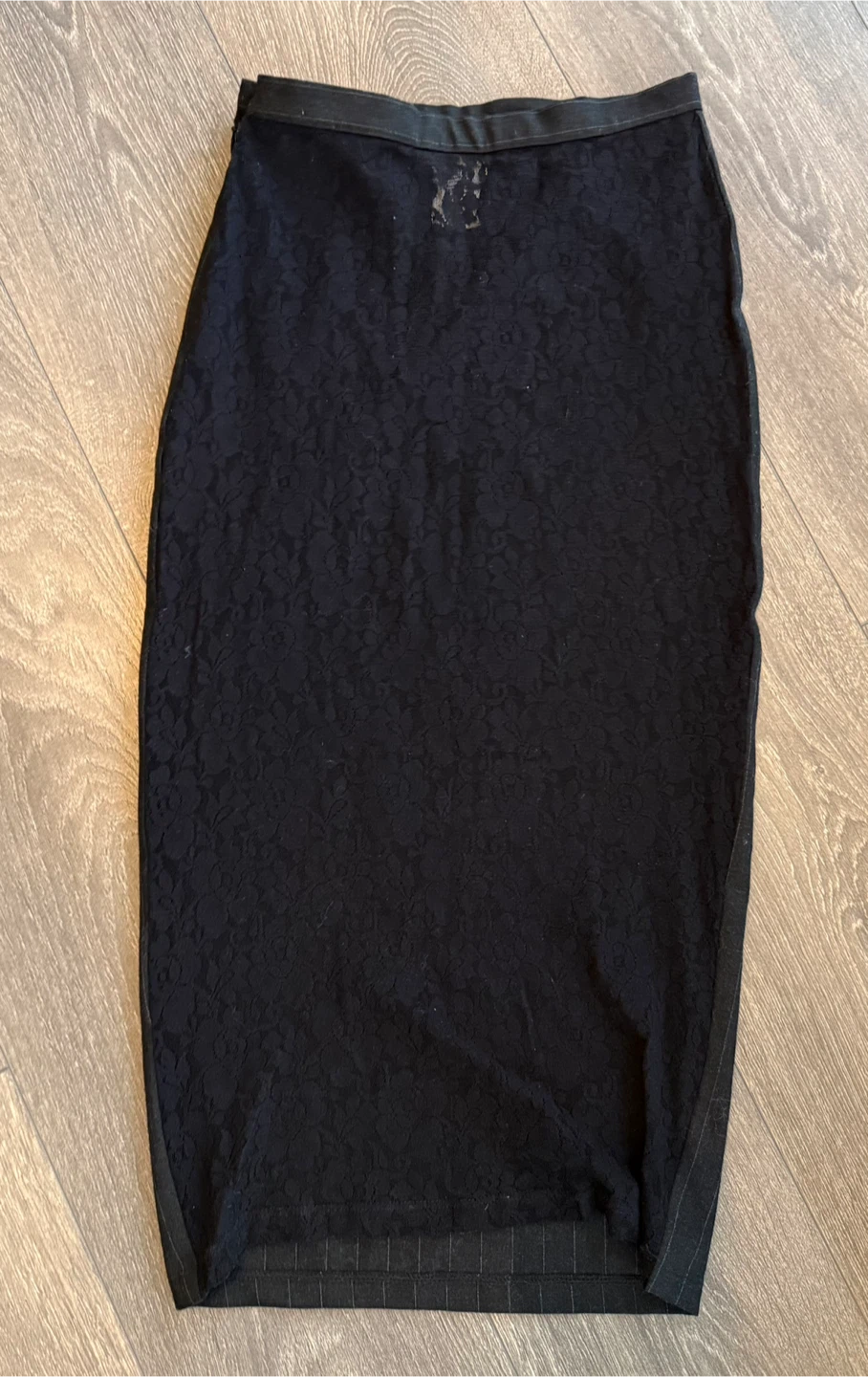 D&G Black Pinstripe Lace Pencil Skirt Size 38 - photo 4