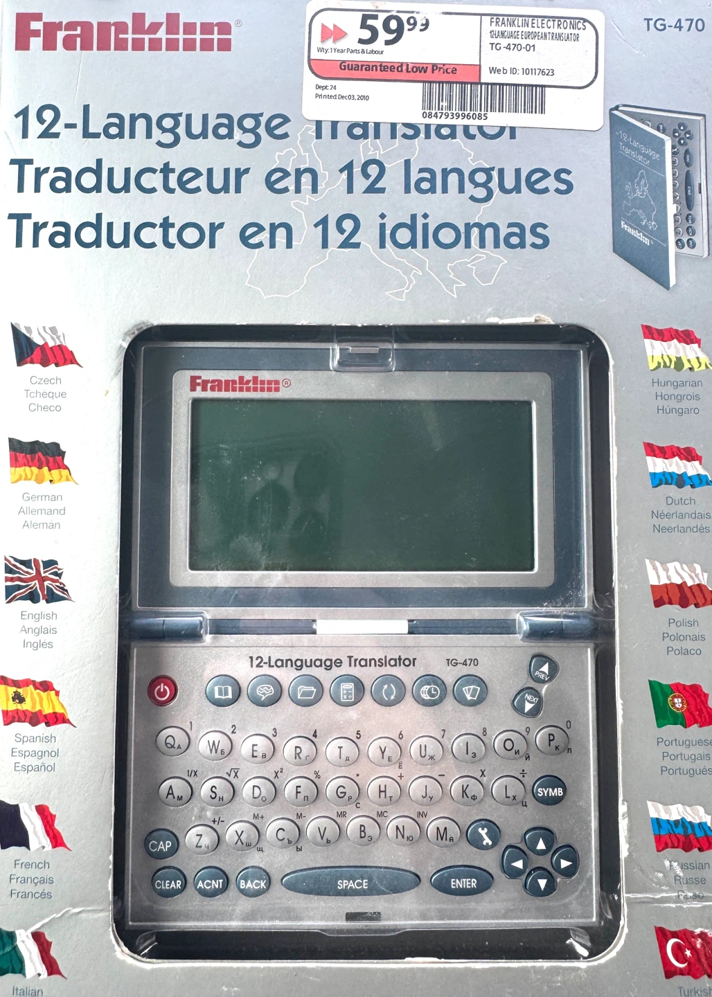 Franklin 12-Language Translator TG-470