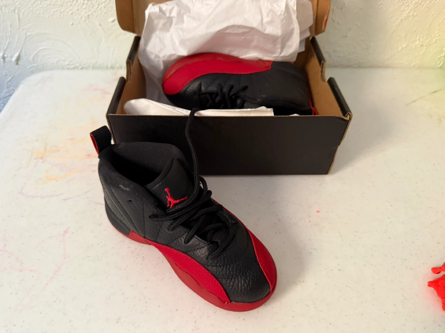 Jordan 12 Retro TD Toddler Shoes Black Red - photo 3