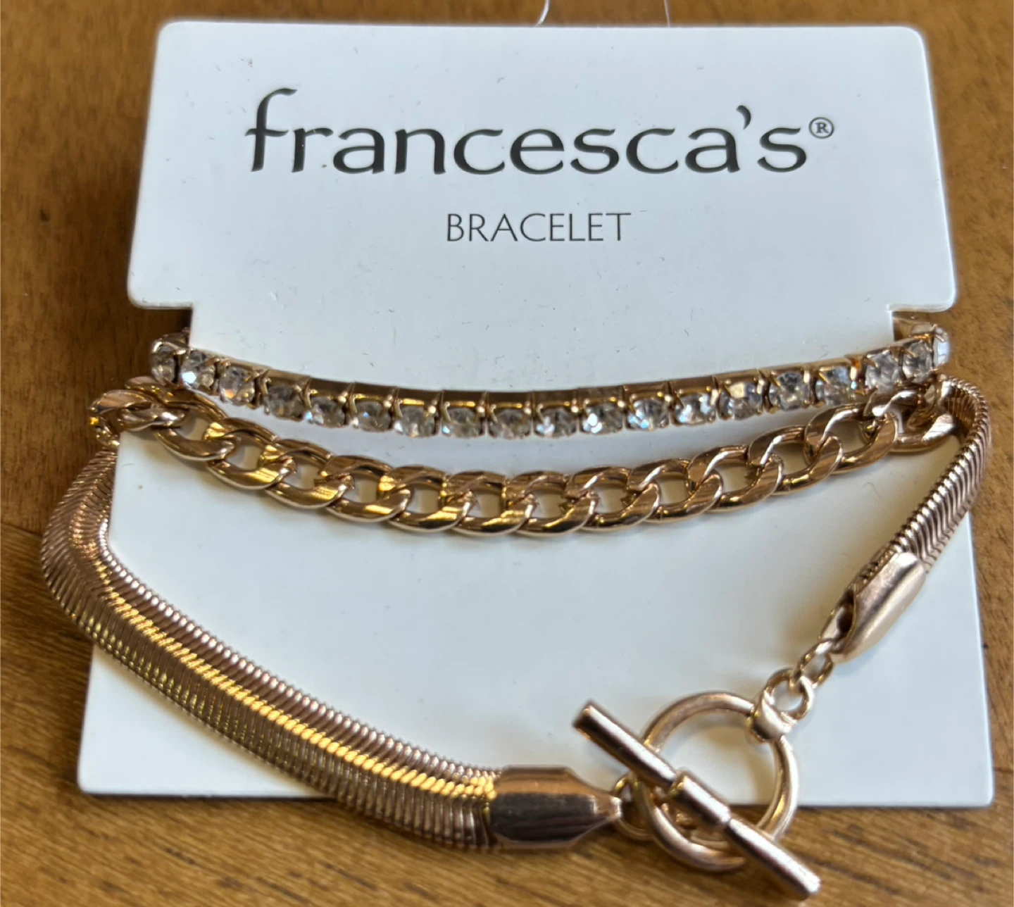 NEW Francesca's Gold Tone Bracelet Set with Ring