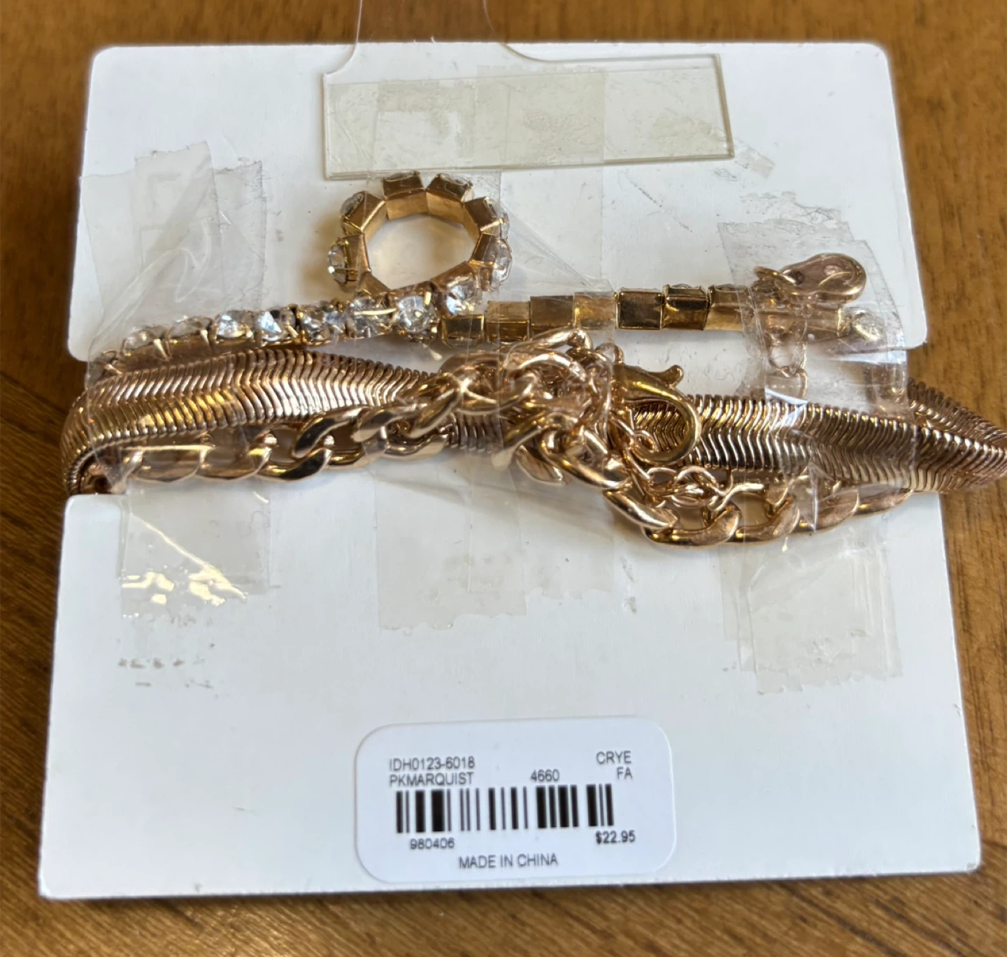 NEW Francesca's Gold Tone Bracelet Set with Ring - photo 2