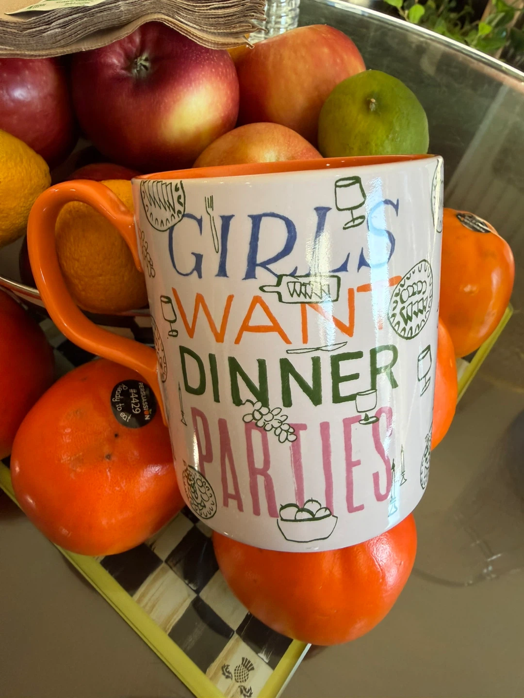 Anthropologie Phthalo Ruth "Girls Want Dinner Parties" Mug