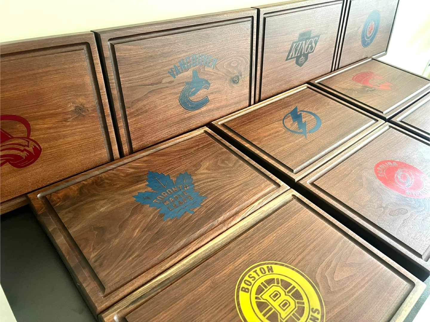 NHL Logo - Black Walnut Chopping Boards