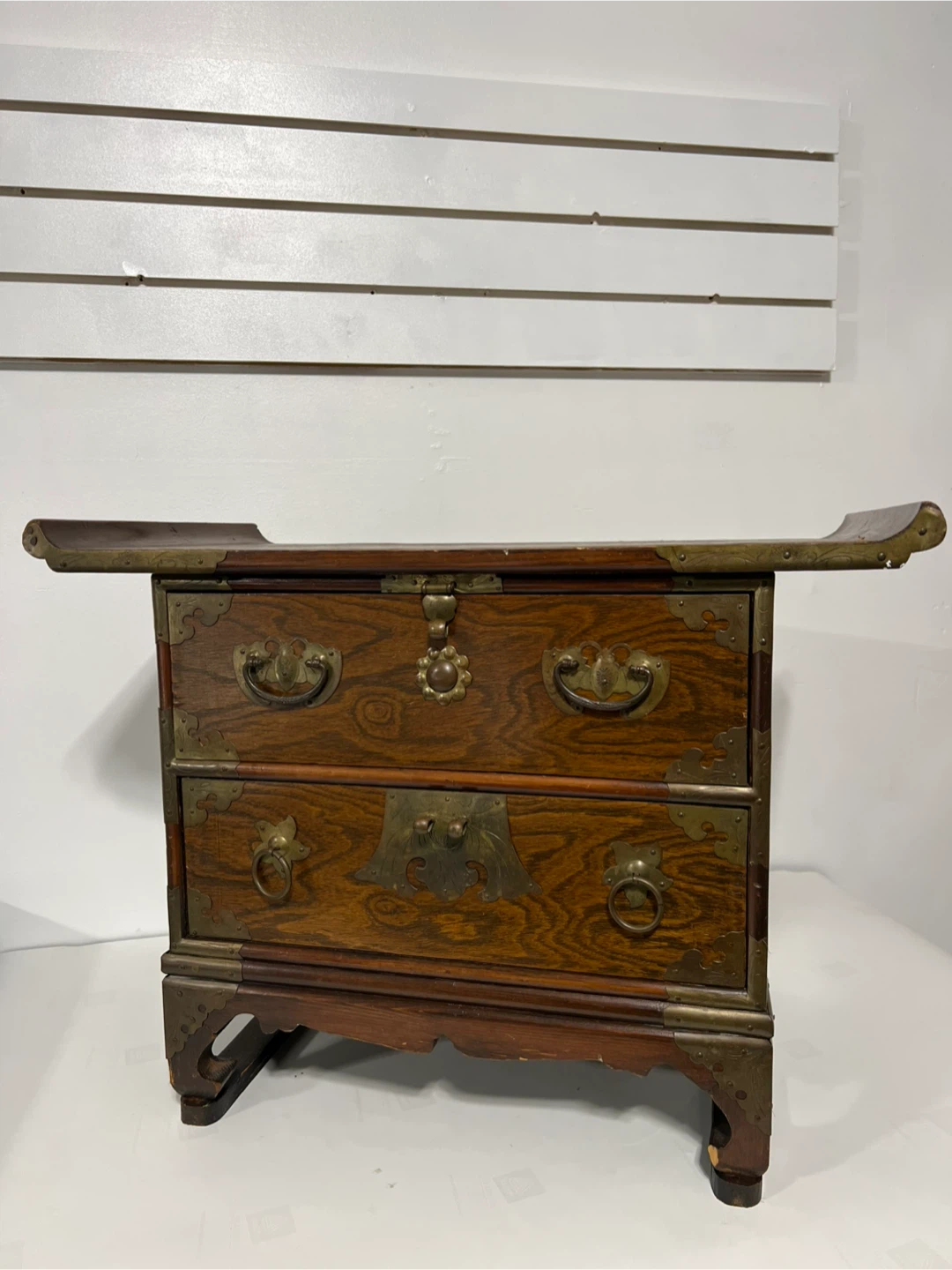 Korean Antique (Vintage Wooden) Chest with Brass Accents