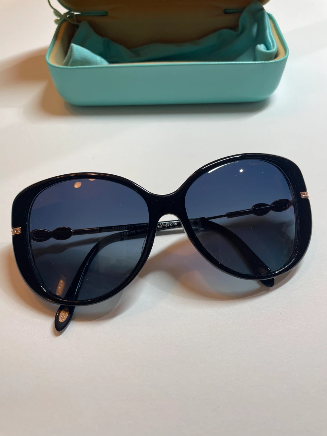 Tiffany & Co. Black Butterfly Sunglasses with Case