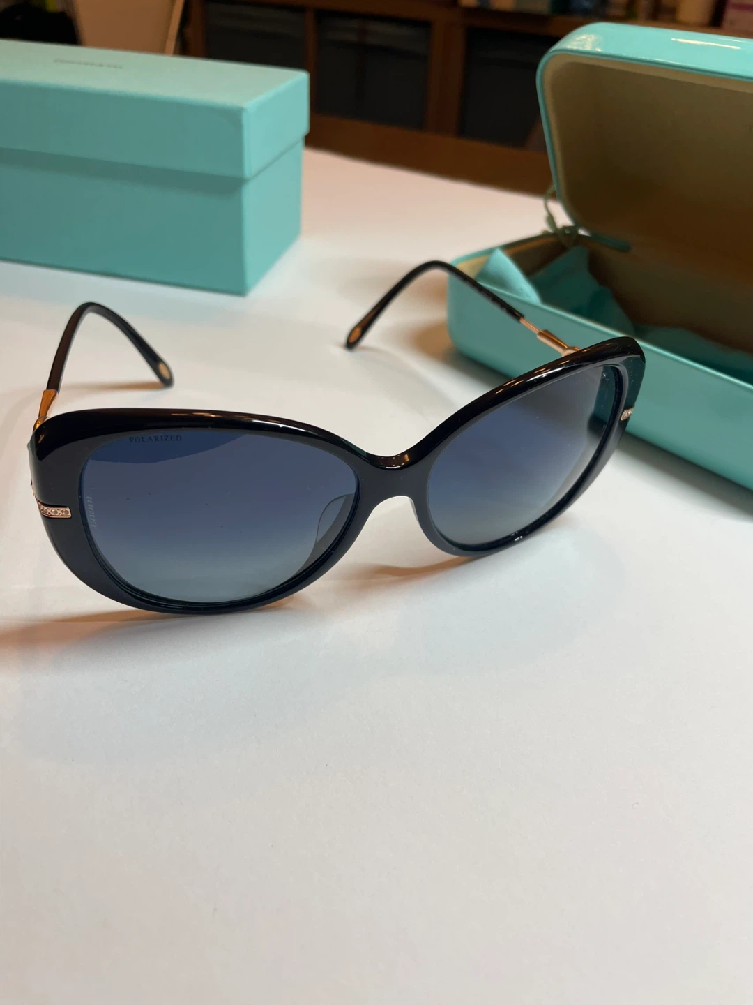 Tiffany & Co. Black Butterfly Sunglasses with Case - photo 2