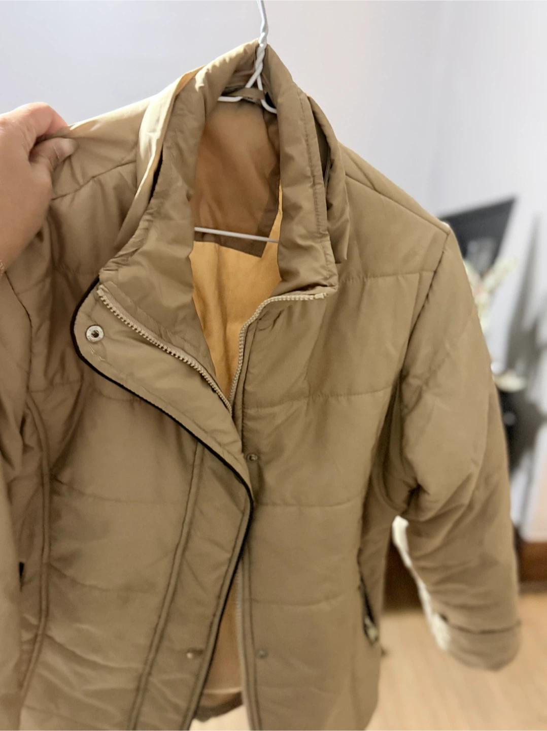 Tan Quilted Puffer Jacket