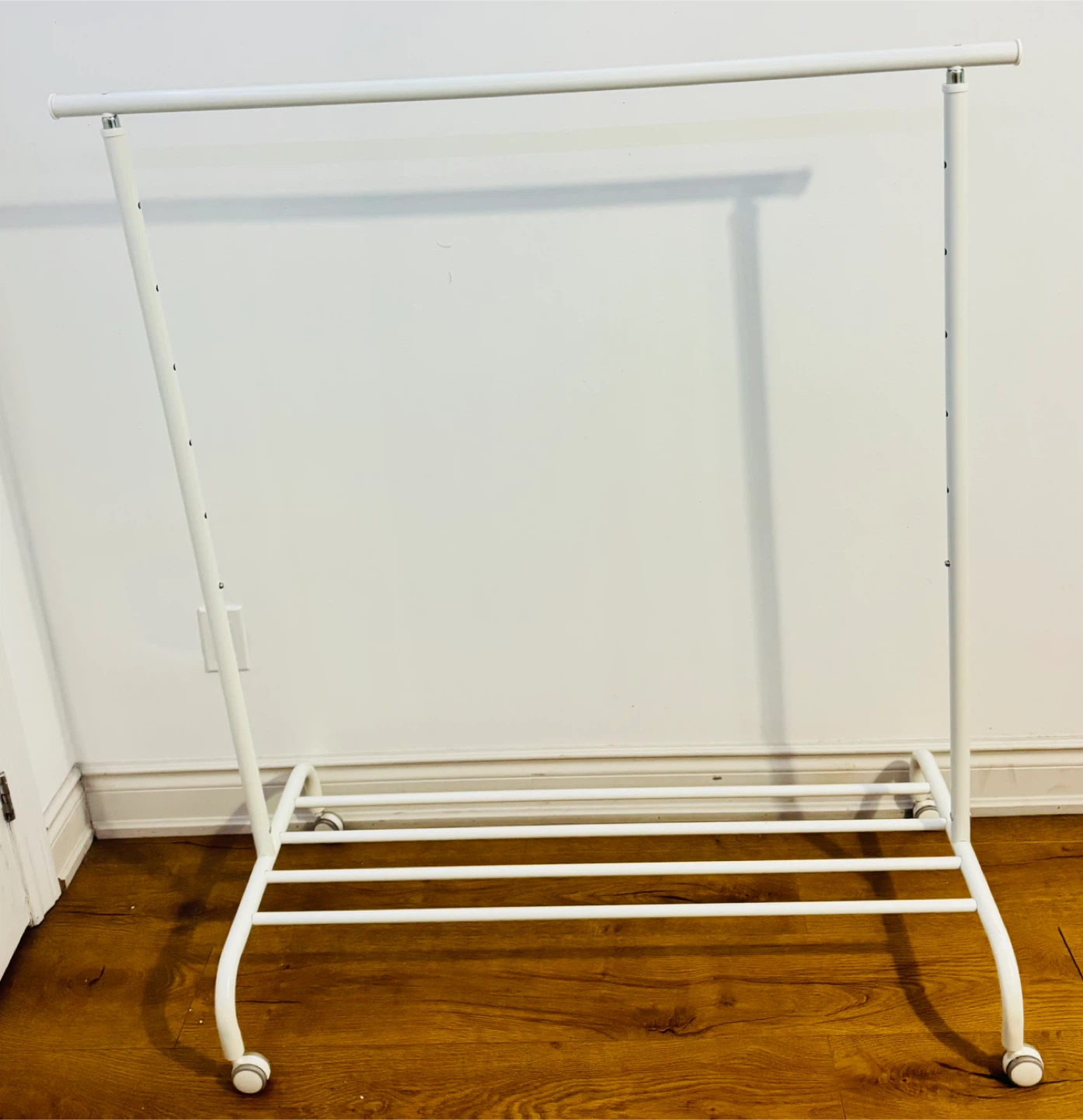 White Garment Rack with Wheels - photo 2