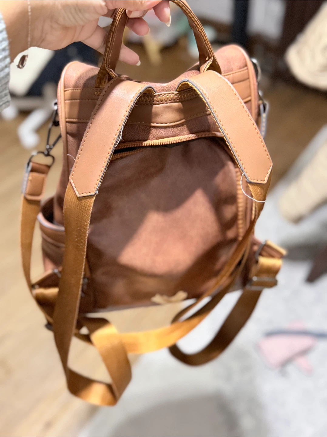 Brown Faux Leather Backpack - photo 2