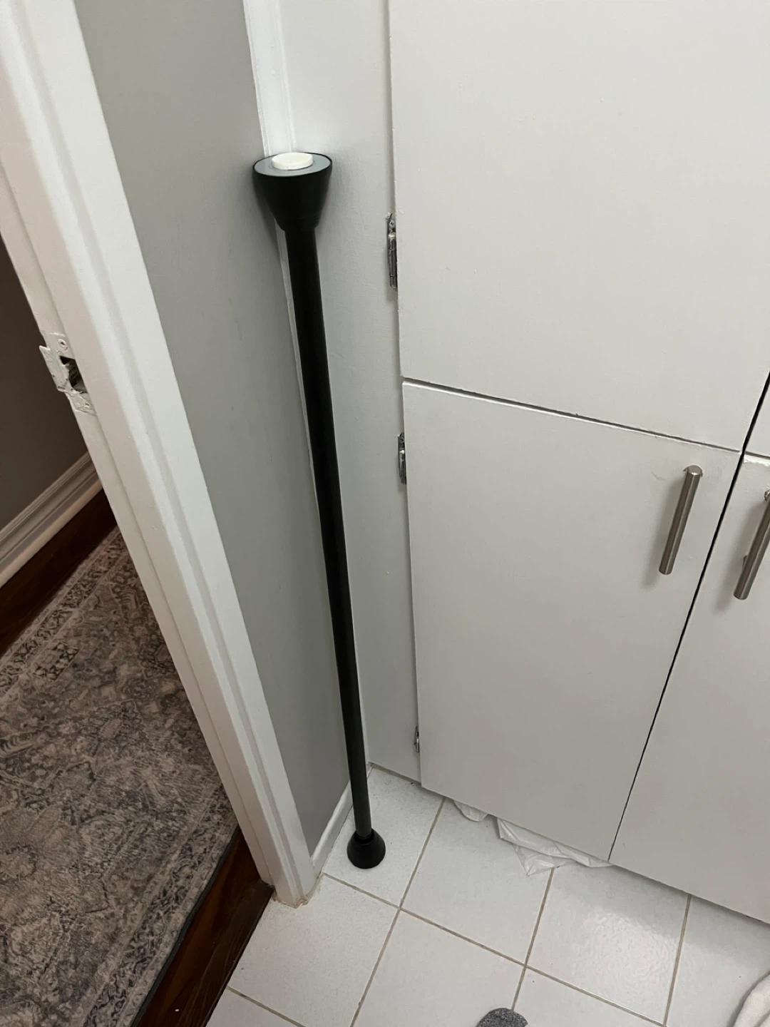 Matte Black tension rod for shower