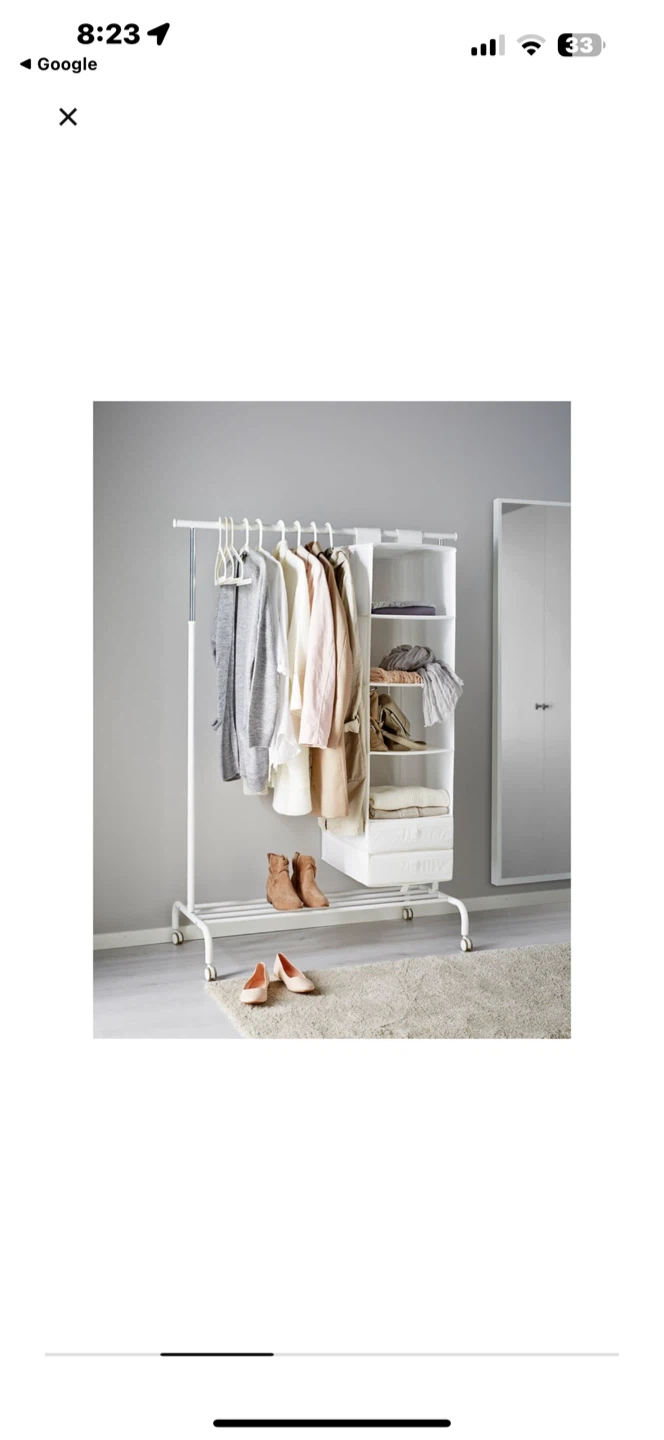 White Garment Rack with Wheels - photo 4