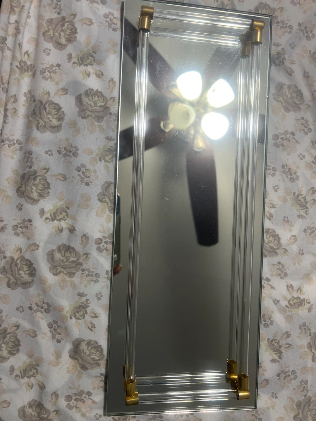 Decorative Mirror with Gold and Clear Accents