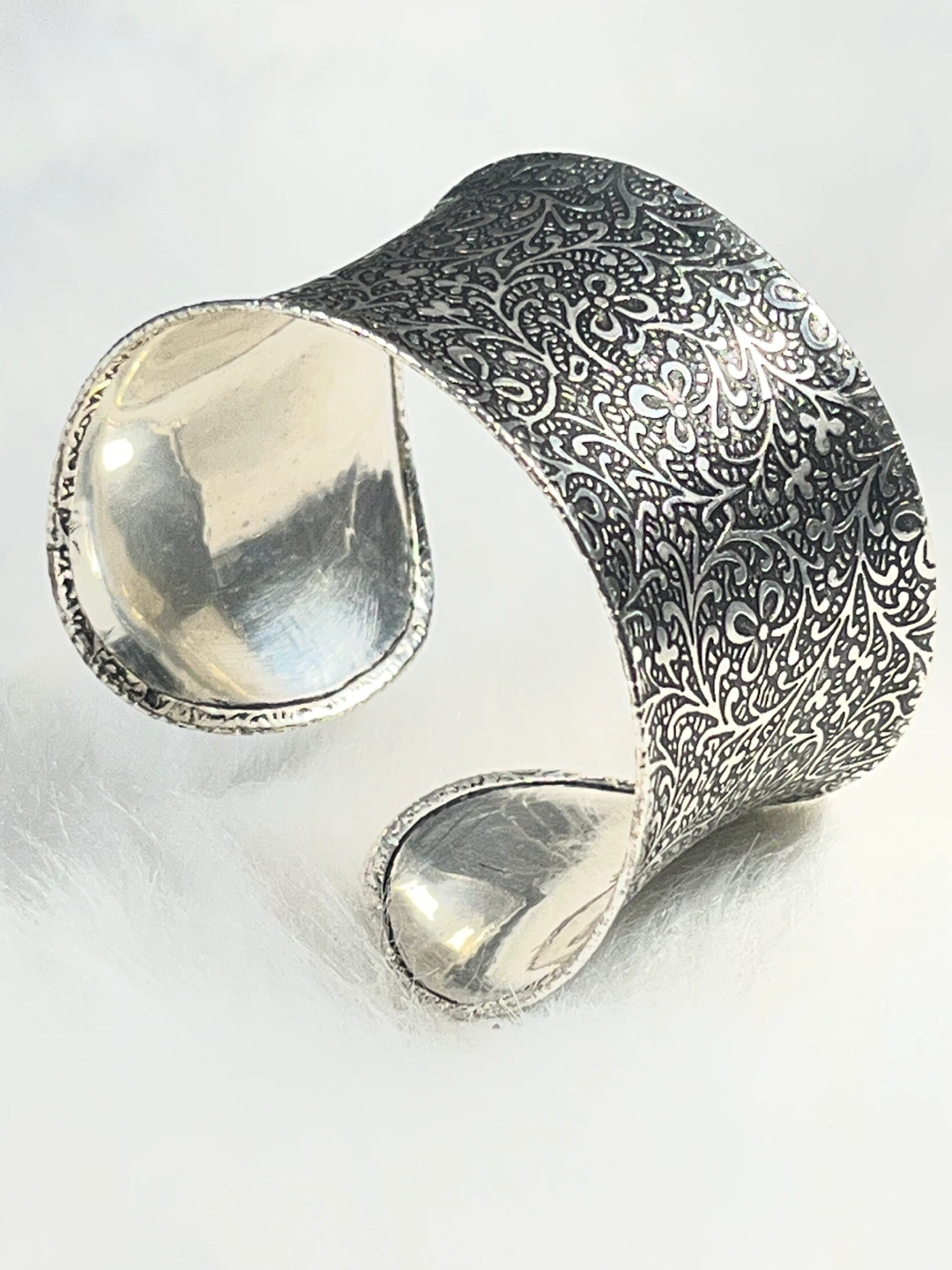 Cuff Bracelet with Ornate Floral Design - photo 3