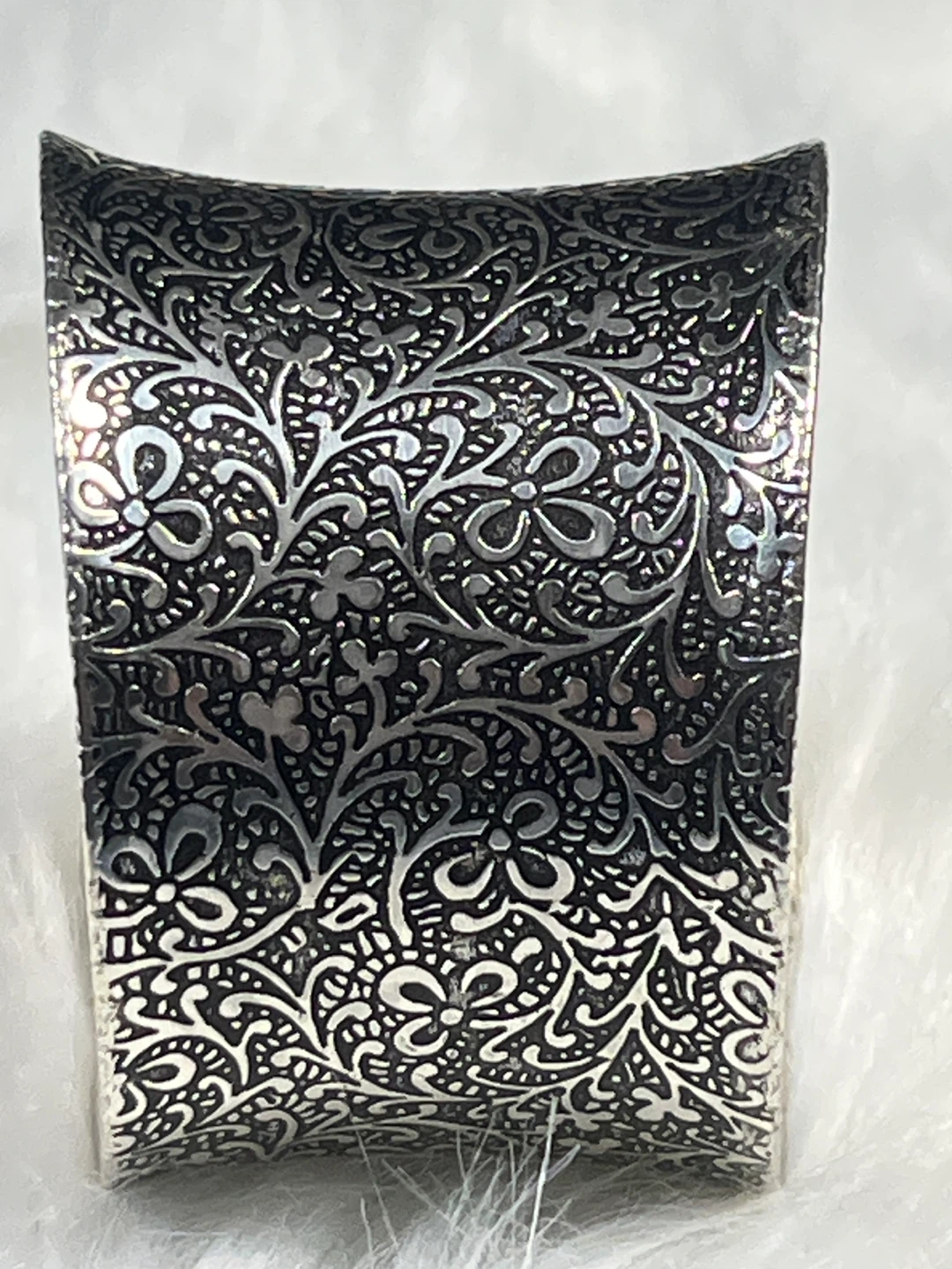 Cuff Bracelet with Ornate Floral Design - photo 5