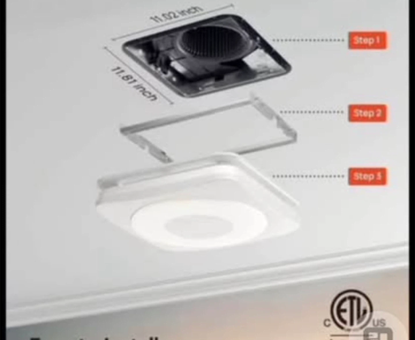 Broan 160CFM Bath Fan with Humidity Sensor, 3CCT & Night Light