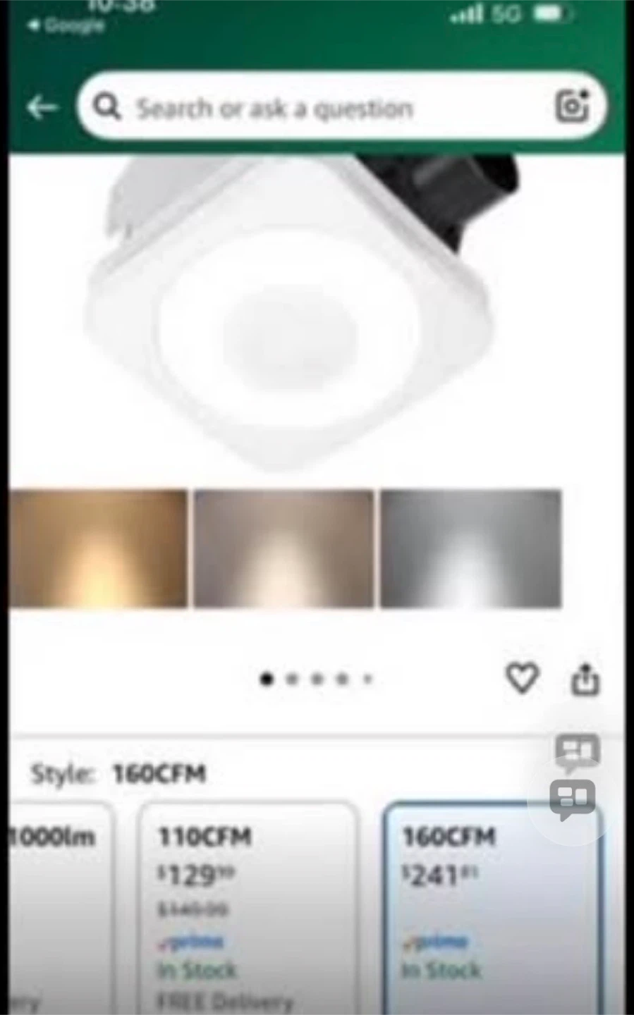 DAIZIN 160CFM Bath Fan with Humidity Sensor, 3CCT & Night Light - photo 3