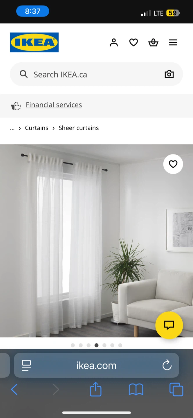 IKEA GJERTTRUD Sheer Curtains - White (1 pair, 145x250 cm)