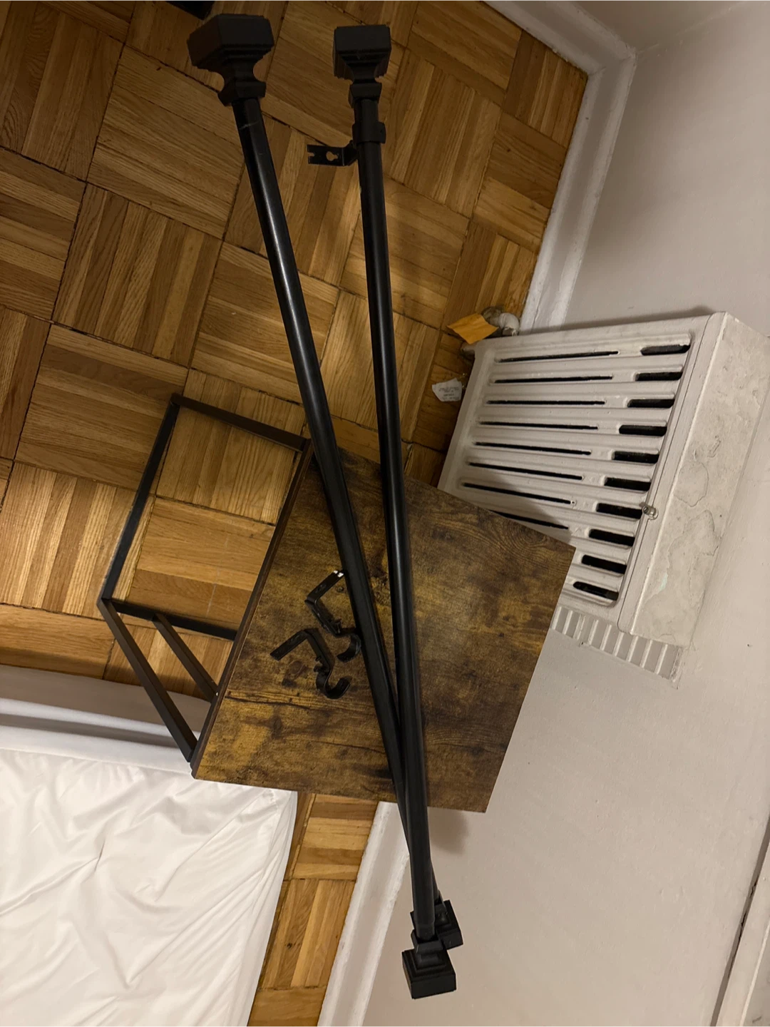 Black Metal Curtain Rod Set