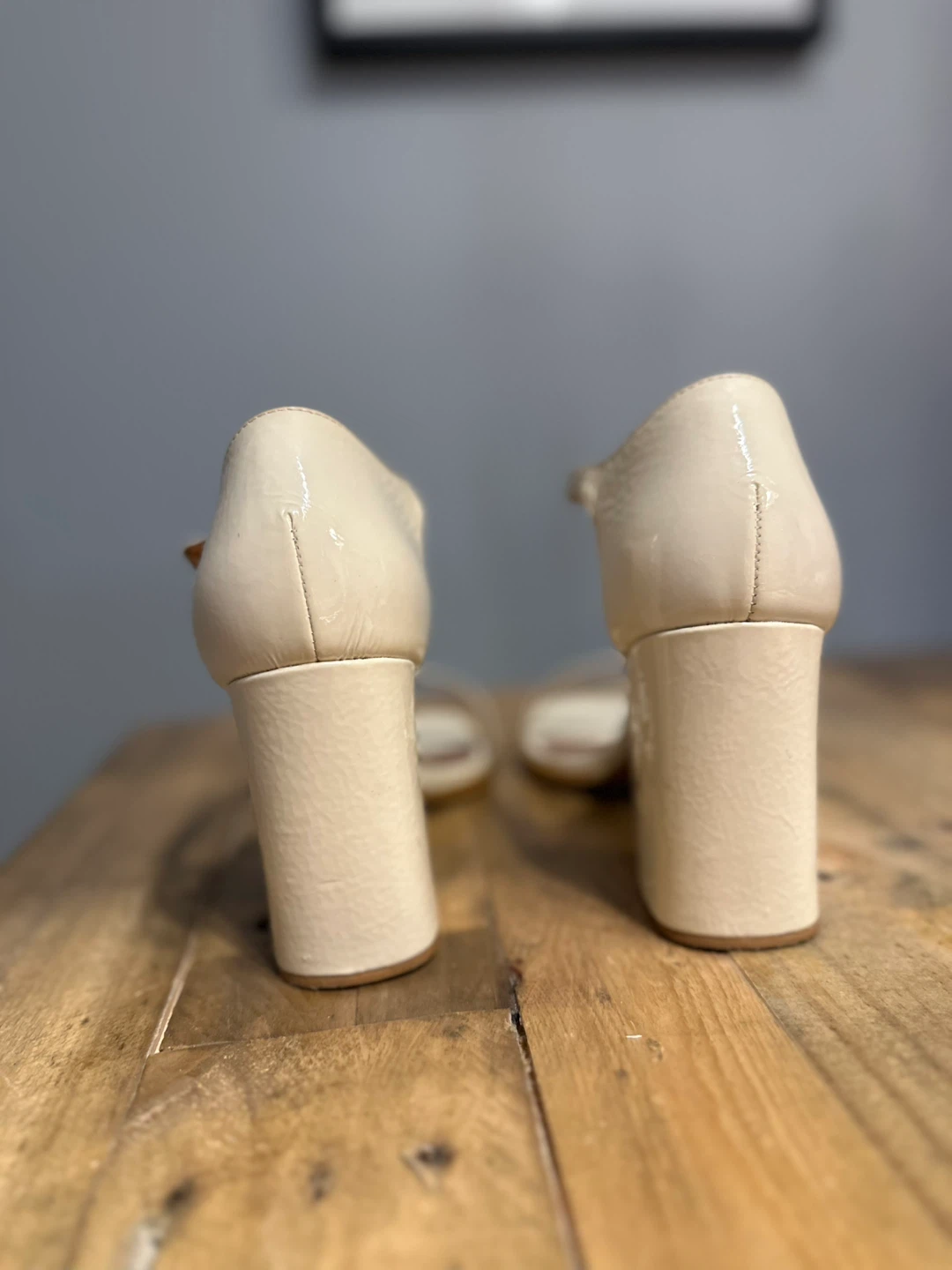 Cream Block Heel Sandals - photo 4