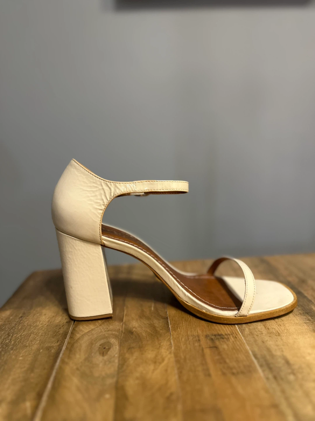 Cream Block Heel Sandals - photo 3