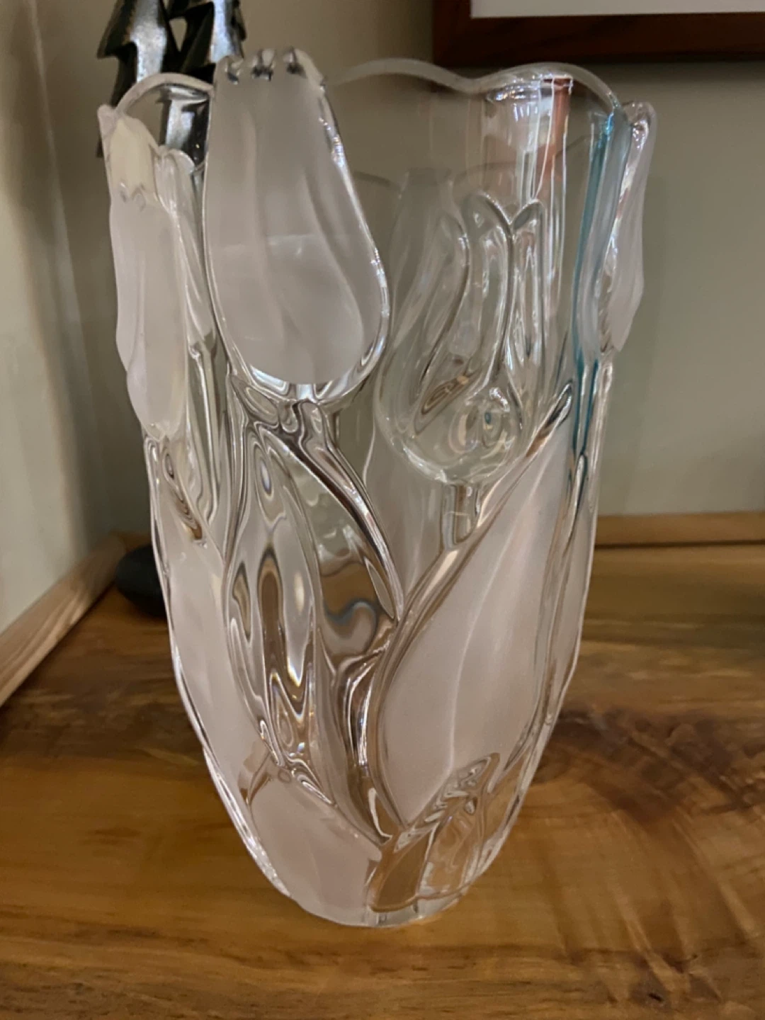 Frosted Tulip Crystal Vase