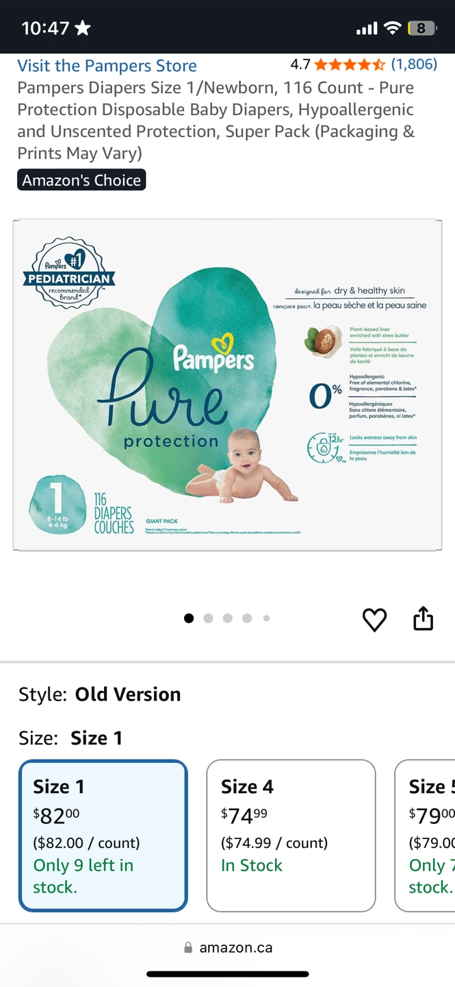 Pampers Pure Protection Diapers Size 1, 116 Count - photo 3