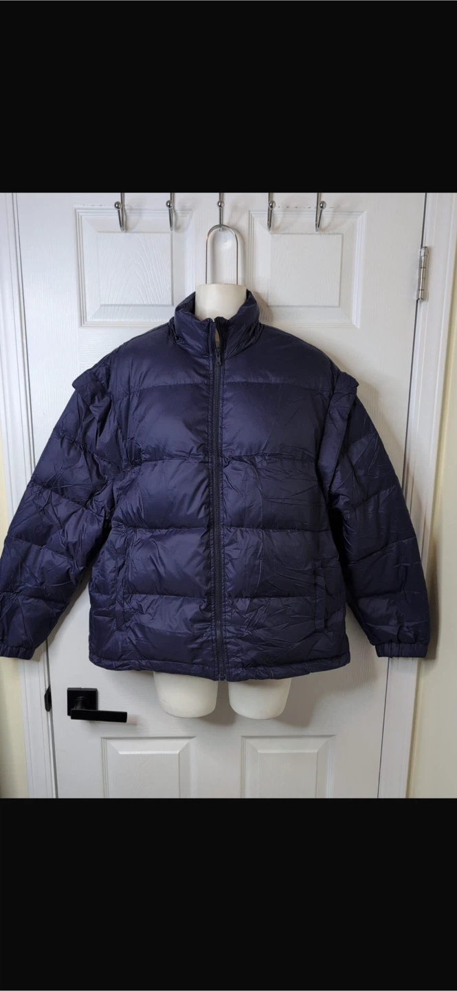 NEW! MEROKEETY NAVY DETACHABLE SLEEVES OVERSIZED PUFFER JACKET - photo 4