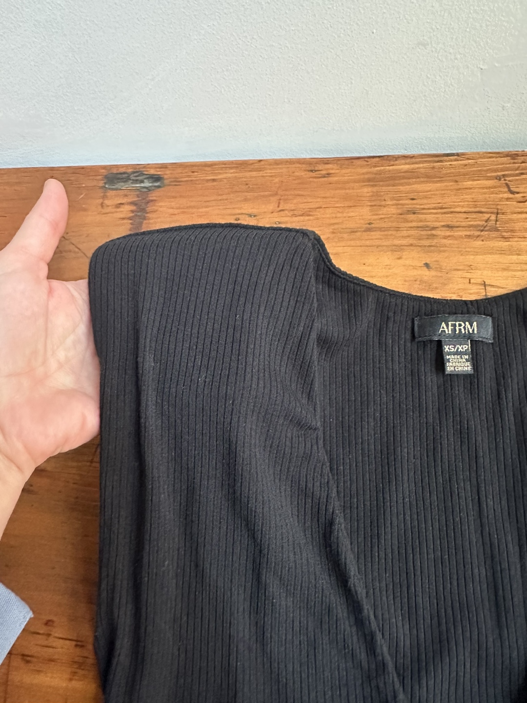 AFRM Black V-neck Bodysuit with Shoulder Pads XS - photo 2