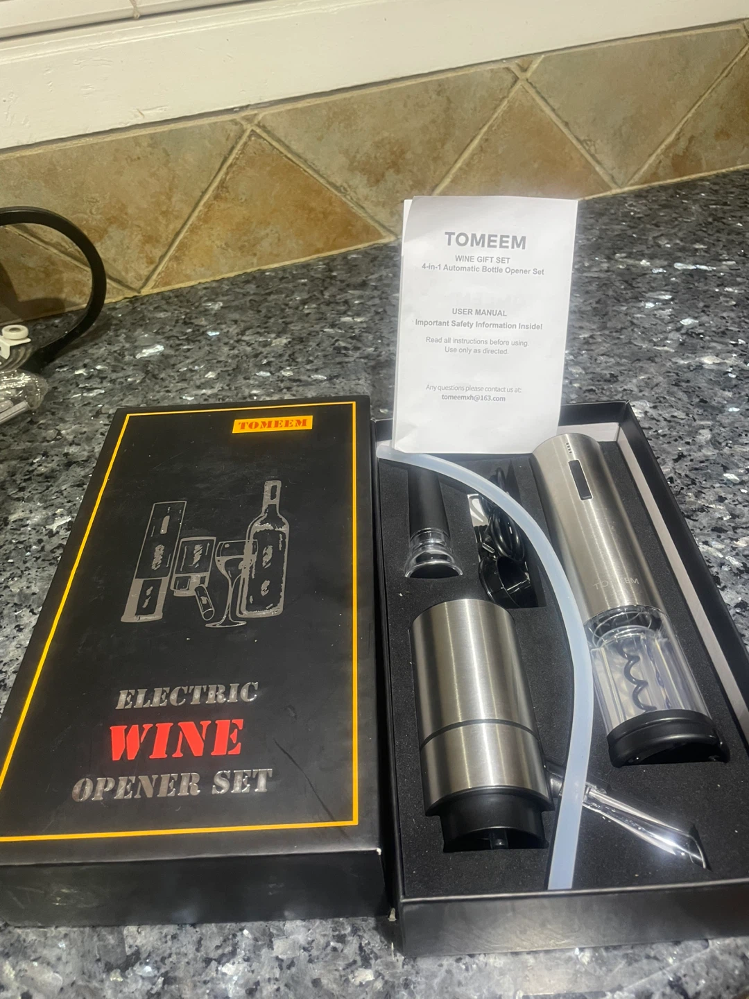 Tomeem Electric Wine Opener Gift Set