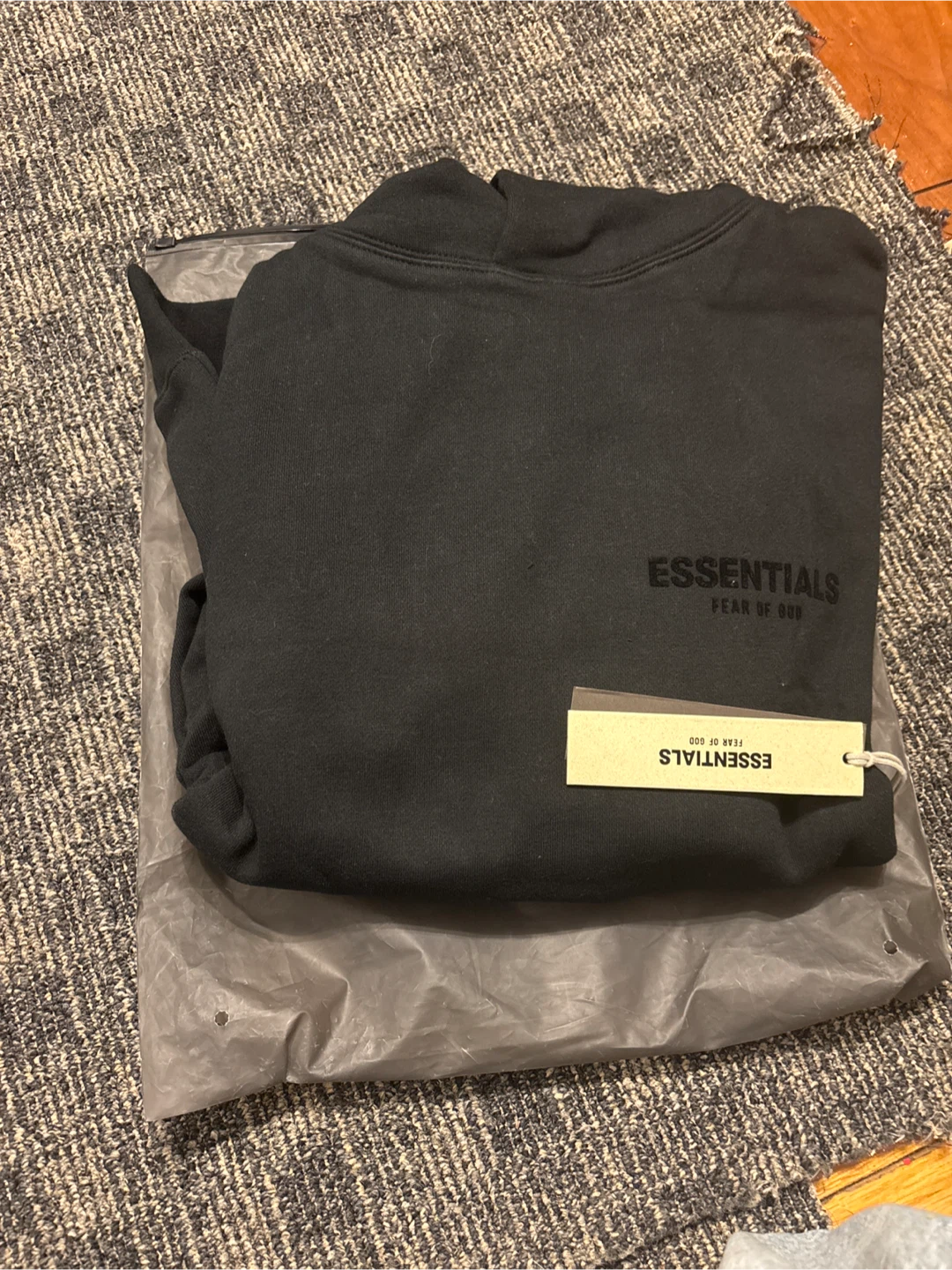 Black Fear of God Essentials Hoodie