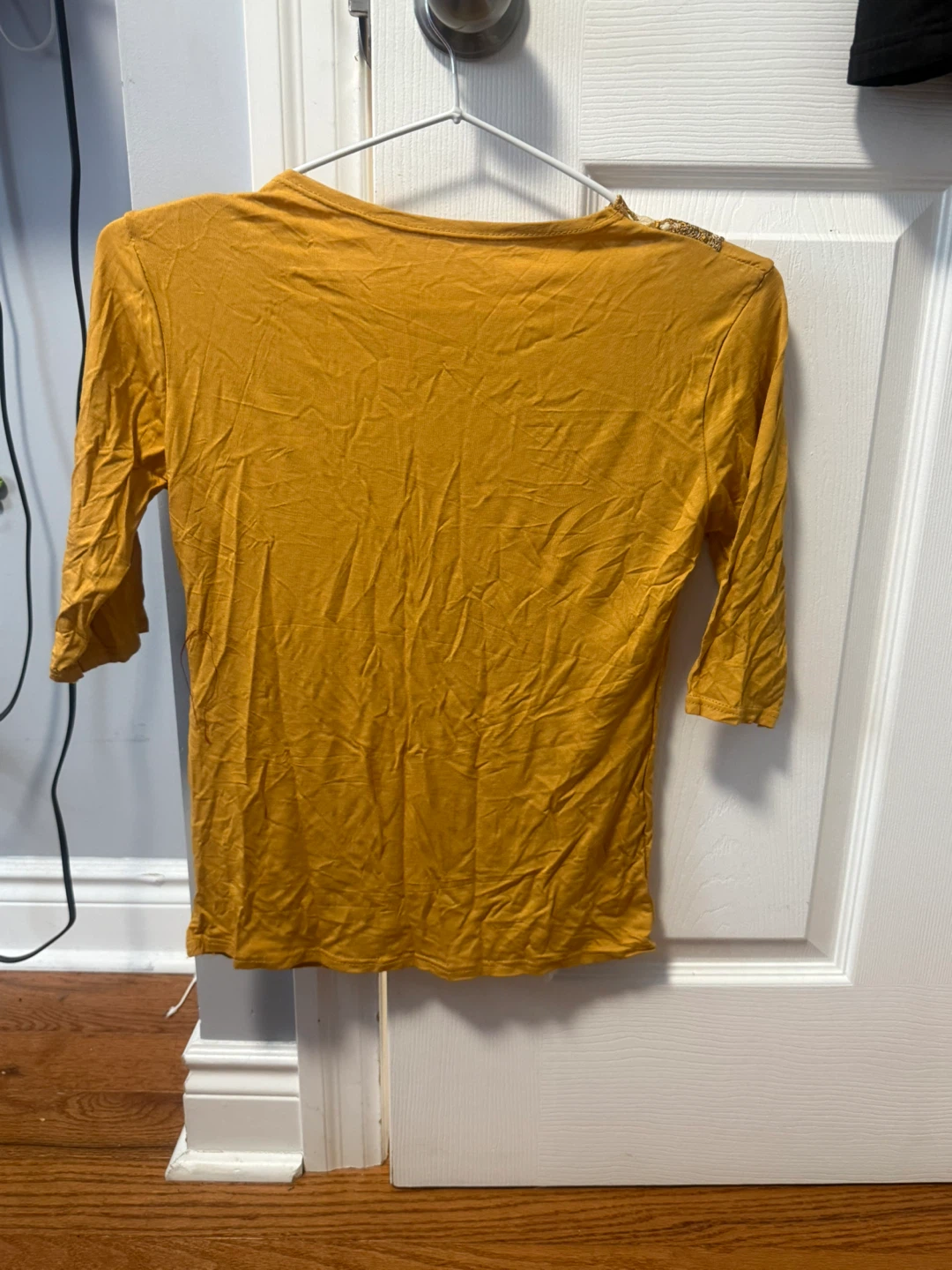 Women's Yellow Beaded Neckline Top - photo 3