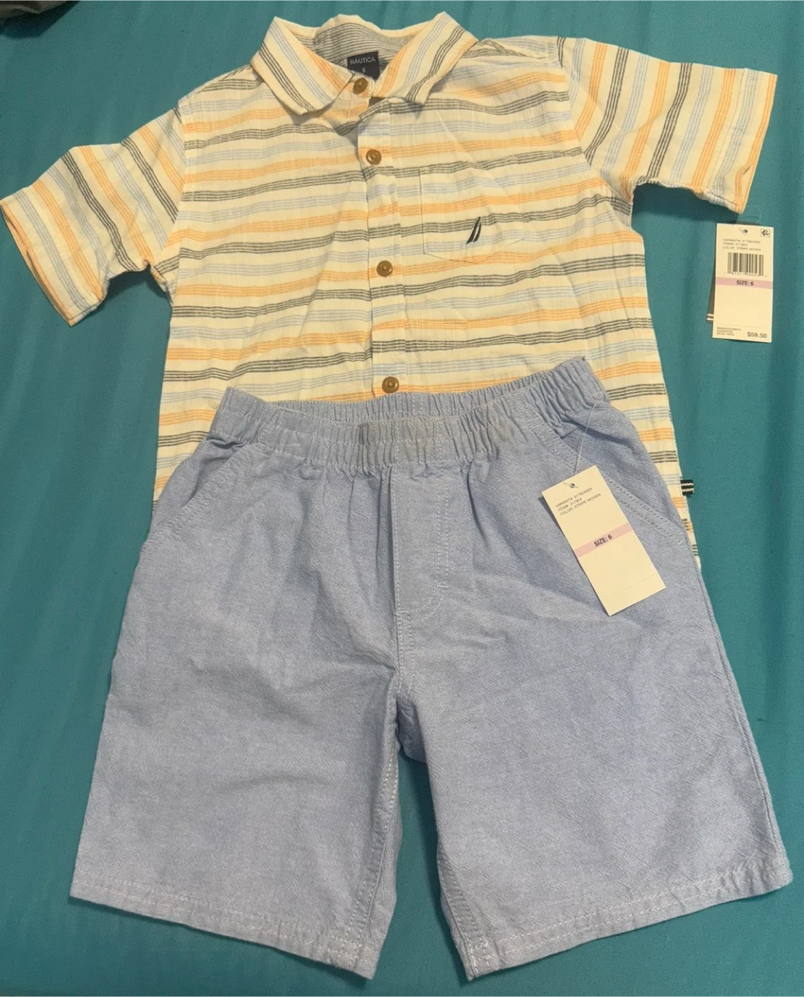 Nautica Boys Striped Shirt and Shorts Set Size 6