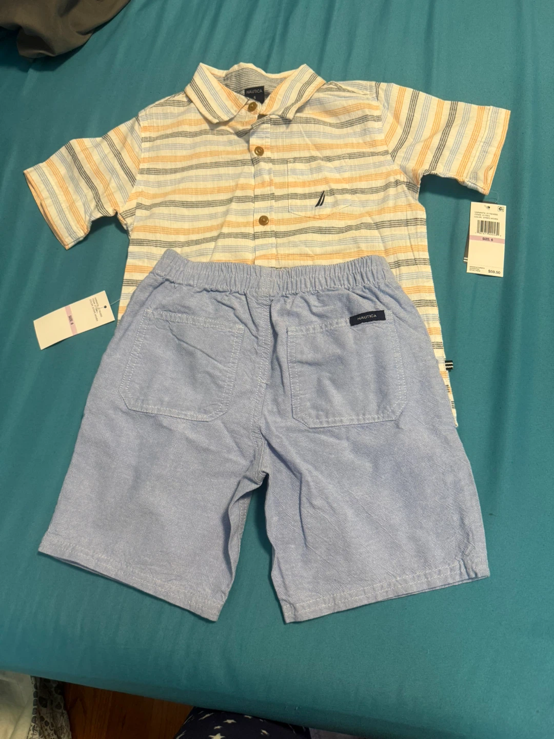 Nautica Boys Striped Shirt and Shorts Set Size 6 - photo 2