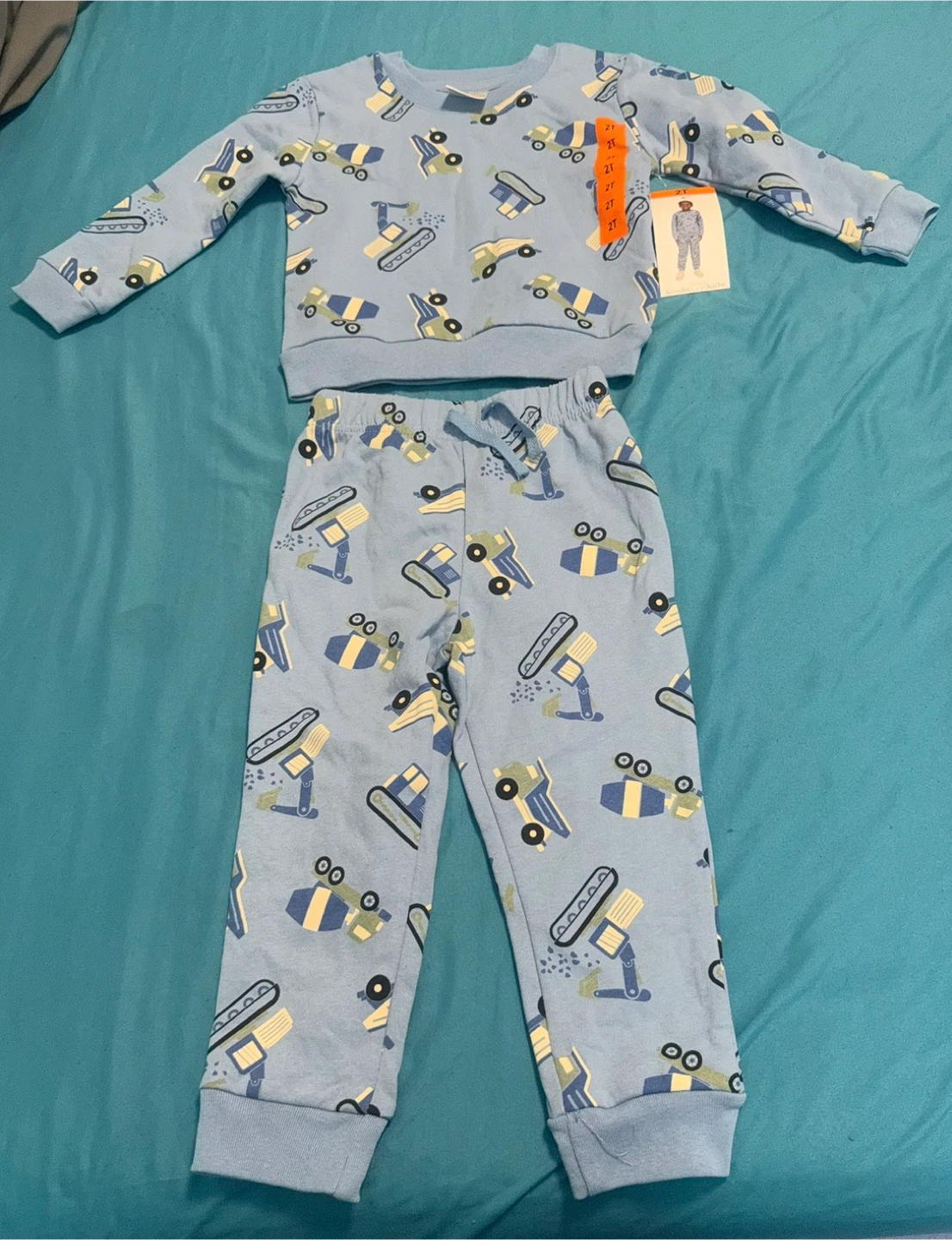 Koala Kids Blue Construction Pajamas - Size 2T